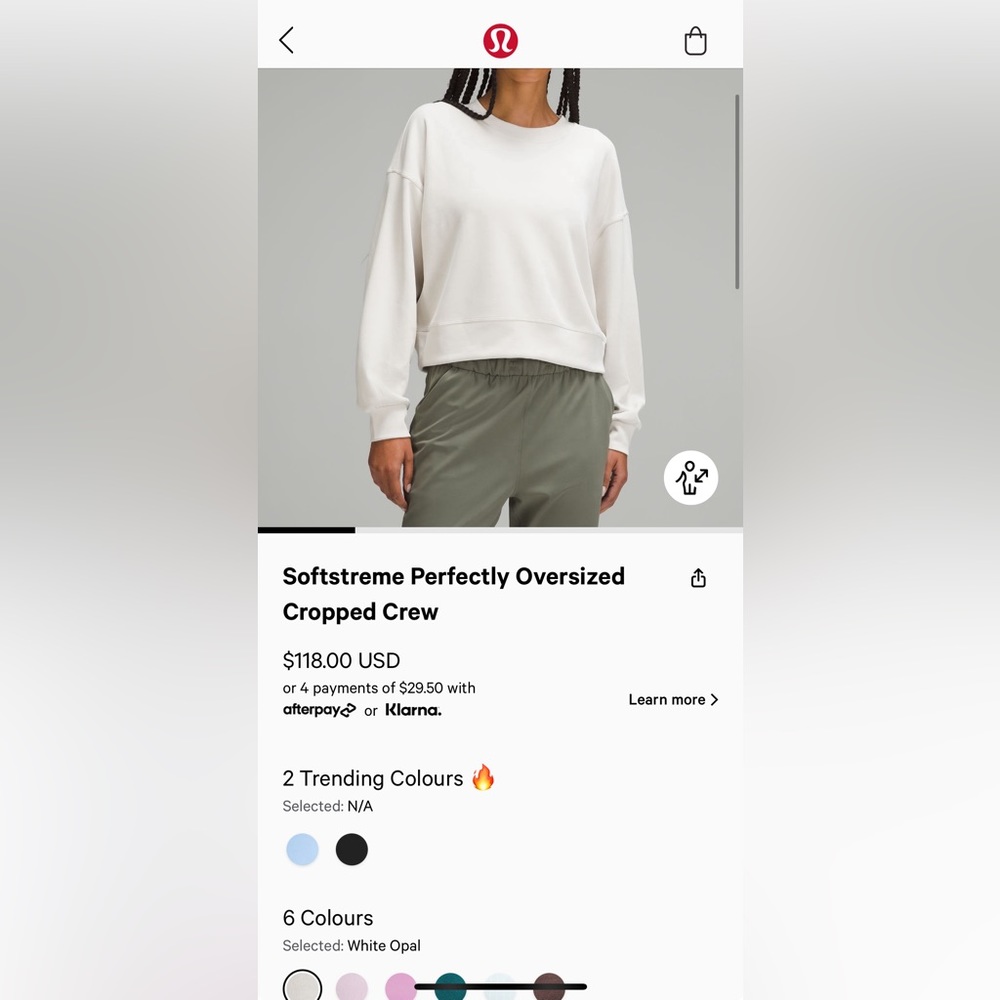🤩Like New 💫 LULULEMON SOFTSTREME Perfectly Oversized Cropped Crew
